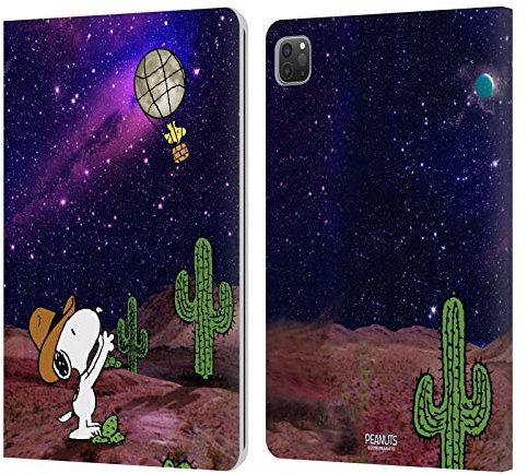Head Case Designs Offizielle Peanuts Nebelfleck-Ballon Woodstock Snoopy Raumcowboy Leder-Wallet-Hülle Kompatibel mit Apple iPad Pro 11 2020/2021 / 2022