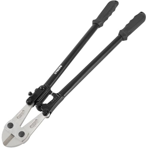 TECPO Bolzenschneider 600 mm 24 groß CR-V aus gehärteten Backen Bolt Cutter Bolzenschere Seitenschneider Drahtschneider gehärtet rutschfester ergonomischer Gummigriff