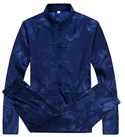 huateng Chinois Vêtements Costume Tang - Traditionnel China Arts Martiaux Kung Fu Tai Chi Manche Longue/Manche Courte Costume Suits pour Hommes