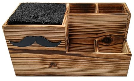 Luxshiny Salon Schere Halter Rack Holz Friseur Schere Lagerhalter Friseur Kämme Clips Desktop Schreibtisch Organizer Zubehör für Salon Büro zu Hause
