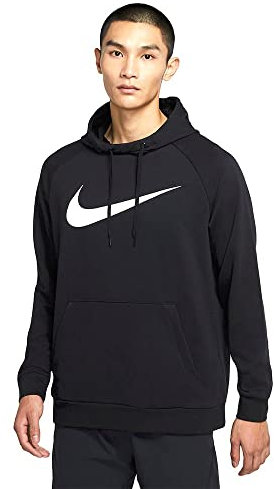 Nike Herren Dri-fit Hooded Sweatshirt, Black/(White), L EU
