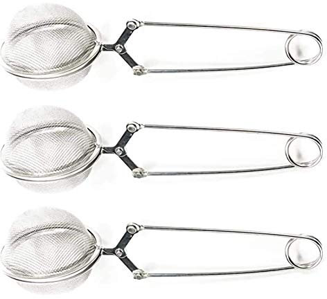 Lot de 12 infuseurs à thé avec poignée en forme de boule en acier inoxydable