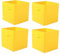JaHECOME Set of 4 Fabric Storage Boxes Yellow Foldable Cube Storage Boxes Storage Bins Organizer Basket with Handles for Drawers Shelves in Bedroom, Nursery Office, Playroom (YELLOW)