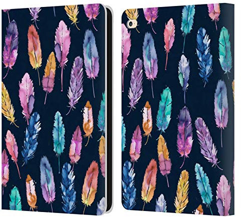 Head Case Designs Offizielle Ninola Boho Federn Muster 4 Leder-Wallet-Hülle Kompatibel mit Apple iPad Air 2 (2014)