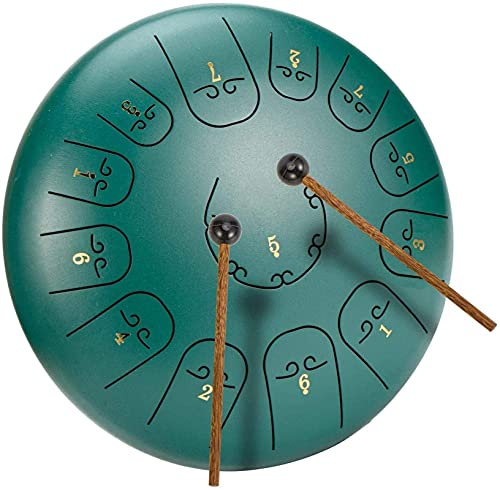 Steel Tongue Drum, 12 Zoll 13 Note Chakra Tank Drum, Percussion Instrument Lotus Drum C-Key Drum Mit Tasche Für Musikalische Bildung Konzert Mind Healing Yoga Für Decompres-Silver
