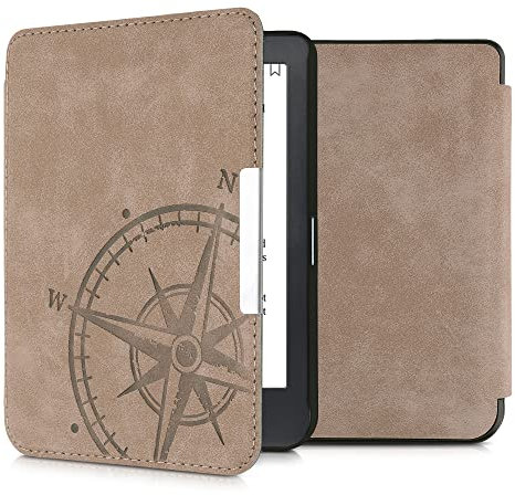 kwmobile Étui liseuse Compatible avec Kobo Clara HD - Housse avec Rabat magnétique en Simili Cuir - Marron