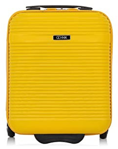 OCHNIK Mittlerer Koffer | Hartschalenkoffer | Material: ABS | Farbe: gelb | Größe: M | Abmessungen: 66 × 45 × 26 cm | Fassungsvermögen: 65 Liter | 4 Räder | Hohe Qualität
