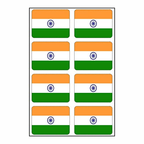 8 Stück Aufkleber Indien Flaggen Set | Sticker India Flag Autoaufkleber