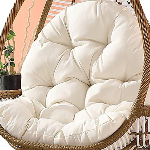 Yadlan Sitzkissen HäNgesessel XXL, Kissen für HäNgesessel Sitzkissen Groß Dick Schaukelkissen, Komfortabel Auflage für Ei HäNgesessel HäNgeschaukel Rattan Stuhlkissen 3.5KG Füllung Weiß