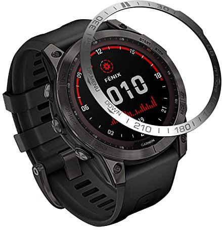 AISPORTS Lünetten Styling Kompatibel mit Garmin Fenix 7X Lünettenring Damen Herren, Selbstklebende Abdeckung Kratzschutz Edelstahl Metalllünette Zifferblattrahmen Kreis Schutzhülle für Garmin Fenix 7X