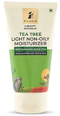Pilgrim Australian Tea Tree oil free for face for oily & acne prone skin with Hyaluronic acid & CICA |Tea tree light non-oily for face | Face for women & men | 80 gm