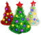 BUNVICK Mehrteiliges Weihnachtsmützen-Set mit 30 bunten LED-Lichtern, dekorative Weihnachtsbaummütze für Erwachsene und Kinder (3-teiliges Set)