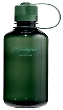 Nalgene Sustain Tritan BPA-Free Water Bottle Made with Material Derived from 50% Plastic Waste, 16 OZ, Narrow Mouth, Jade
