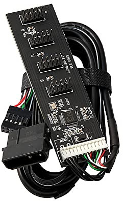 NFHK USB 2.0 9pin 10pin Header 1 to 4 Female Splitter Extension Cable HUB with IDE 5V Power Connector Adapter Port Multilier