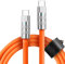 Statik TSumoCharge USB-C-auf-USB-C-Kabel, 100 W, Schnellladekabel, robustes, unzerbrechliches Silikon, unterstützt Datenübertragung Typ C auf Typ C, Orange