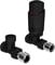 Black Thermostatic Radiator Valve Angled Corner or Straight Matt Black Radiator TRV Thermostat Valves (Straight)