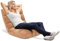 RELAX4LIFE Bodenstuhl Faltbar, Lazy Sofa, Meditationsstuhl, Bodensessel mit Verstellbarer Lehne, für Zuhause oder Büro, Farbewahl, Hellbraun