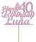Personalisierte Geburtstagstorte Topper Happy Birthday Kuchendekoration mit jedem Namen und Alter Multicolor Glitter Cake Topper