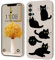 Caricatura Creativa Caja Suave de Silicona Compatible con Huawei Nova 5T Funda, [Patrón de Gato] Protector Carcasa,Blanco