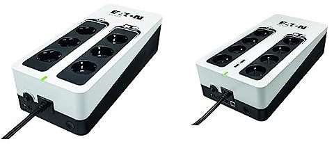 Eaton Onduleur Parafoudre 3S 450 DIN & 700 FR - Off-Line UPS - Alimentation Sans Interruption - Puissance 450VA/700VA - Noir & Blanc