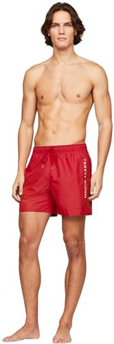 Tommy Hilfiger Pantaloncino da Bagno Uomo Medium Drawstring Lunghezza Media, Rosso (Primary Red), S