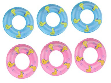 Gogogmee 10 Stück Hilfsmittel-Schwimmringe Kinderspielzeug Pool-Partygeschenke Zen-Garten Schwimmen Kleiner Schwimmschlauch Schwimmring Spielzeug Miniatur-Poolschwimmer