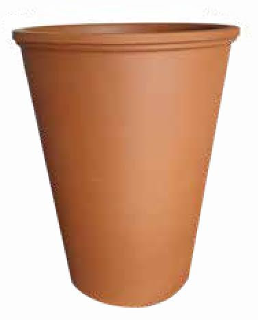Generico Macetas de terracota altura 30 cm, diámetro 25 cm (2 unidades) + macetas de terracota (2 unidades) – Jardinera de barro fabricado en Italia