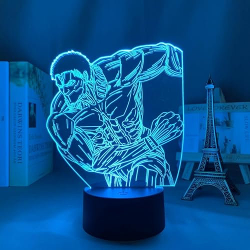 ItoNC 3D Anime Angriff auf Titan der gepanzerte Titan für Schlafzimmer Dekoration Geburtstagsgeschenk Manga Angriff auf Titan -16 Farben