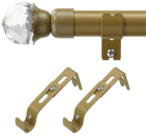 Gardinenstange, Gardinenstange Ausziehbar 16mm mit Deko Endstück, 71-170 cm, Stabile Gardinenstangenset Silber Gardienenschiene, Vorhangstange Edelstahl für Schlafzimmer, Wohnzimmer, Kinderzimmer