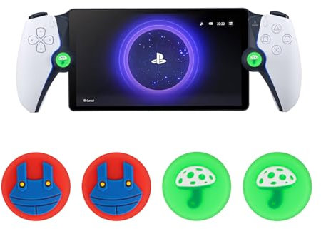 Olycism rutschfeste Daumengriffkappen aus weichem Silikon für Playstation Portal Silikon-Joystick-Kappen Abdeckungen mit Playstation 5 Portal Controller Protector Cover Case für PS5 2 Paar (4 Stück)
