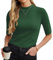 PrinStory Womens Summer Tshirt Cotton Short Sleeve Ladies Tops Crewneck Crop Tops Casual Solid T-Shirts (Dark Green, XL)