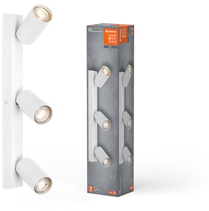 LEDVANCE LED SPOT OCTAGON 3 x 3,4W, GU10, 690lm, weiß, 2.700K Farbtemperatur, warmweiße Lichtfarbe, zeitloses Design, austauschbare LED-Lampe, ideal für Innenräume, CRI 90, verstellbare Köpfe