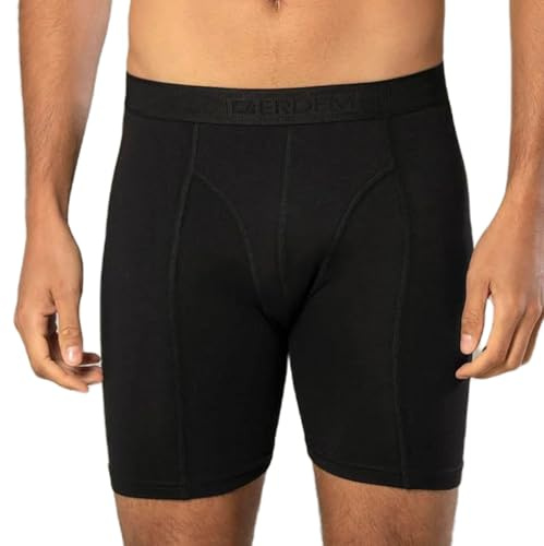 Erdem Herren, Lange Boxershorts, Premium Herrenunterwäsche, Boxershorts für Männer, Bequeme Unterwäsche Mann, Herren, Baumwolle, Elasthan, Atmungsaktiv, Schwarz, 4XL