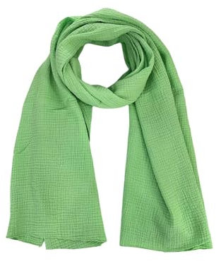 stylx Weichster Musselin Tuch Damen LANGER SCHAL Musselin Schal, Muslin Nursing Scarf 64 x 210 cm Musselin Tücher Damen, Musselintücher, Tuch Damen, Musselin Halstuch, Halstuch Damen (grün)