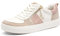 Tamaris Comfort Damen Sneaker flach mit Reißverschluss Freizeit, Mehrfarbig (Beige/Rose), 36 EU