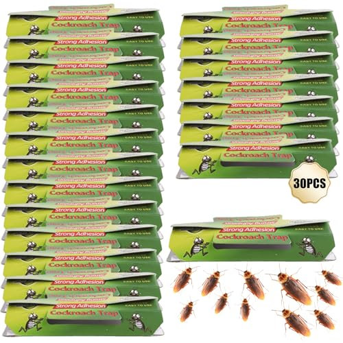 30 Stück Kakerlakenfallen Kakerlaken Falle, Schabenfalle, Kakerlaken Bekämpfen Schaben Bekämpfung Bettwanzen Kakerlaken Effektive Bekämpfen, Kakerlaken Klebefallen für Wohnzimmer,Abstellraum