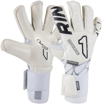 Rinat Santoloco Alpha Torwarthandschuhe, für Erwachsene, Weiß, Größe 9