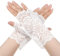 WLLHYF Frauen Kurze Spitzenhandschuhe Fingerlose Braut-Handgelenk-Handschuhe Tee-Party-Handschuhe Kurzhandschuhe Spitzen-Kurzhandschuhe Braut-Blumenhandschuhe Karneval Valentinstag Kostüm Zubehör(Weiß