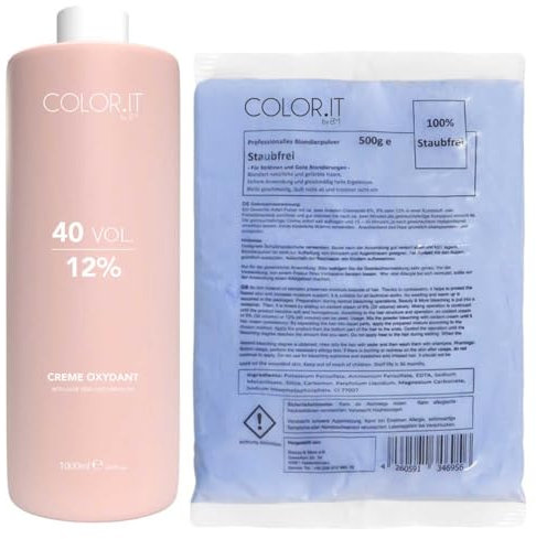 COLOR.IT by BM Blondier-Set 1000ml Creme-Entwickler und 500g Blondierpulver (12%, 1er Pack)