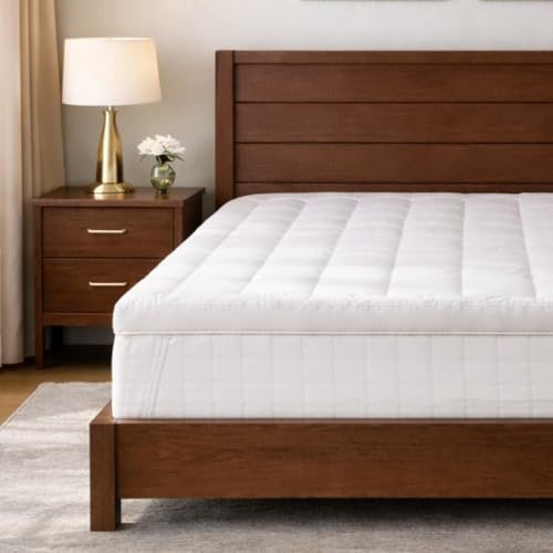 MHG Living 1200 GSM Mattress Topper King Bed (150 x 200 cm) – Ultra Soft Quilted Microfibre Bed Topper | Hypoallergenic, Breathable & Machine Washable with Elasticated Straps | UK Made