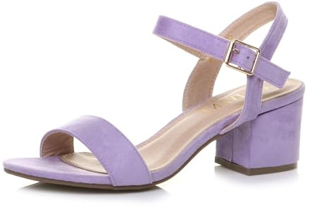 AJVANI Womens ladies mid low block heel peep toe ankle strap strappy party sandals size