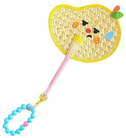 Generisch Hand Fans, Cute Straw Woven Fan, 9.84x7.09in Weaving Palm, Rattan Decoration, Farmhouse Wall Decor, Rustic Home Decorative Accessories for Wedding Party Craft