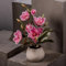 Arbustes Magnolia Artificiels Haut de Gamme avec Fleurs Roses Réalistes en Pot Céramique Craquelé Crème - Plante Décorative Éternelle, Idéale Décoration Salon, Bureau & Cadeau Chic
