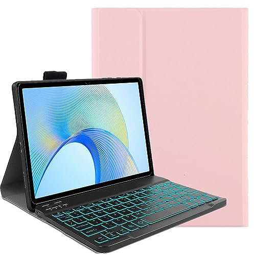 FKQLH Custodia con Tastiera per Lenovo Yoga Tab Plus 12,7'' 2025, QWERTY Layout 7 Colori Retroilluminata Tastiera Bluetooth Rimovibile per Lenovo Yoga Tab Plus 12,7'' 2025, Rosa