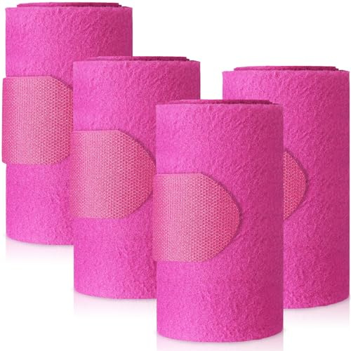SilTriangle Set of 4 Horse No Bow Bandage 3D Contoured Standing Wrap Bandages Stable Nylon Horse Leg Wraps for Helping Prevent Horse from Tendon Damage and Keep Horses Clean and Safe(Purple)