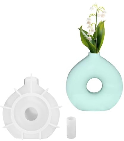 LNSYSNS Silikonformen Gießformen Vase, Halbtransparentes Gießform Vase, Wiederverwendbares Epoxidharz Formen, Formen für Gips Gießen Leicht Entformen, für DIY-Vasen, Kerzenhalter, Dekorationen