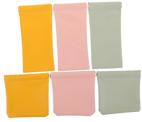 SAFIGLE 6stücke Make-up Tasche zum Zuziehen Mini-kulturbeutel mit Selbstverschluss Organizer für Reisen ohne Reißverschluss Tragbar für Damen