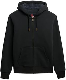 Superdry Borg Lined Full Zip Sweatshirt M Black