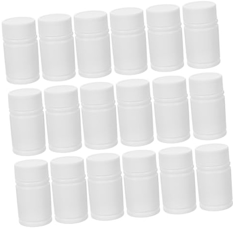DEARMAMY 24stücke Pillenflasche Wiederverwendbar Klein Hdpe Medizinbehälter Reiseapotheke Pillenbox mit Deckel Leerer Medikamentenbehälter Reisemedikamentenbehälter