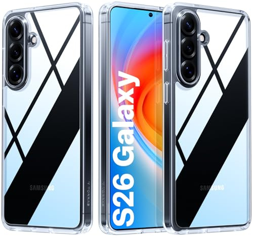 TORRAS für Samsung Galaxy S26 Hülle Militärschutz Stoßfest Case Transparent | Kratzfeste Rückseite und robuster Rahmen schützen zuverlässig vor Stürzen, Kratzern und täglicher Abnutzung für S26 Hülle